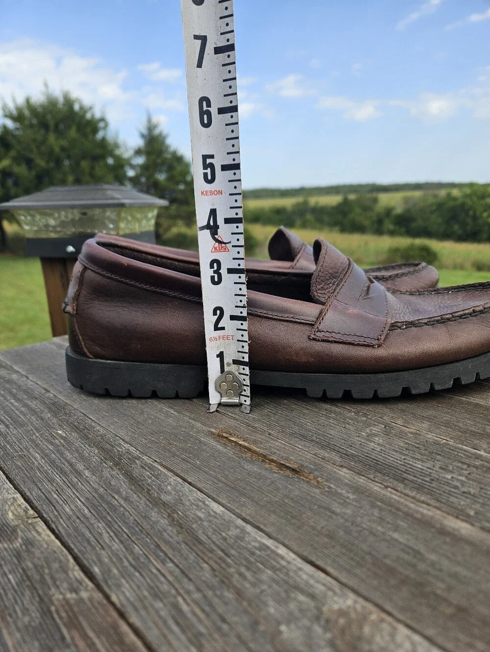 Sperry Top-Sider Mens 11 M Brown Pebble Leather Lug Sole Penny Loafers Preppy